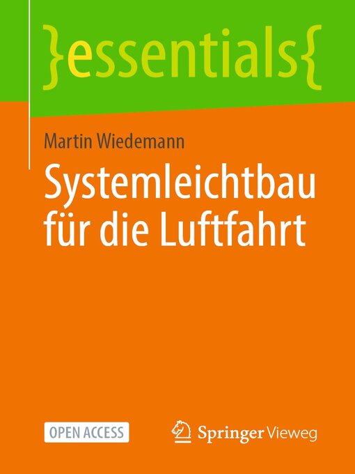 Title details for Systemleichtbau für die Luftfahrt by Martin Wiedemann - Available